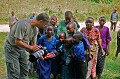 Christophe Courteau in Rwanda, taking photographs of children