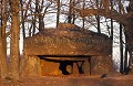 Gallery Grave  of La Roche aux Fes in the Winter Light. 22 December Winter Day.