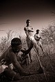 Bushmen gathering water-root
