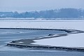 Bay of the Mont Saint Michel under snow