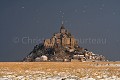 Mont Saint Michel Bay under Snow.