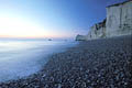 shingle Beach & cliffs at Etretat / Dusk