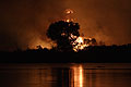 Bush Fire at Night. Okavango Delta
