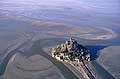 The Mont Saint Michel & its Bay, aerial view, Low Tide