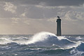 The Nividic Lighthouse during a storm