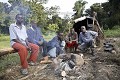 Campement de fortune pour de jeunes pisteurs du Parc National de la Forêt de Nyungwe, au sud Rwanda. Leur mission est de suivre les populations de singes collobes. Les pisteurs séjournent plusieurs jours en forêt dans leur abri de fortune.
 Afrique 
 Rwanda 
 Parc 
 National 
 Nyungwe 
 pisteurs 
 hutte 
 route 
 forêt 
 colobes 
 singes 
 Africa 
 Rwanda 
 Parc 
 National 
 Nyungwe 
 trackers 
 hut 
 road 
 forest 
 monkeys 
 colobus 