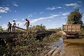 Ouvriers en train de réparer un pont sur la route Transpantaneira. Amerique du sud 
 Brazil 
 Bresil 
 Pantanal 
 Pantaneiros 
 South America 
 Transpantaneira 
 bridge 
 dry season 
 life 
 ouvriers 
 pont 
 road 
 route 
 saison sèche 
 workers 
 Brésil, 
 Pantanal, 