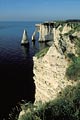  Normandie Etretat falaises littoral mer Manche côte sauvage calcaire paysage peintres romantisme géologie France 