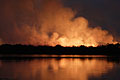 Moremi Game Reserve. Botswana.
Saison des pluies. Natural Peat Fire  Rainy Season Bush Fire  Okavango Delta Moremi Game Reserve Botswana Afrique nuit saison pluies incendie 