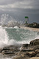  digue vagues Bretagne Finistère port phare mer grain nuages Trévignon Cornouaille sud côtes littotral France 