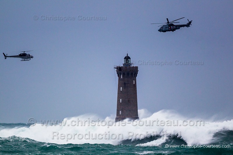 The Four Lighthouse in Storm