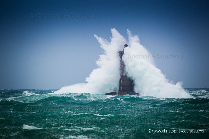 The Four Lighthouse in Storm