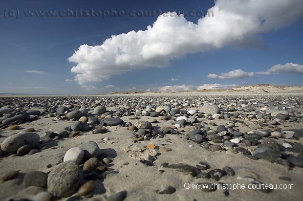 Pebbles on Beach in the Bay of Audierne, Brittany, FRance