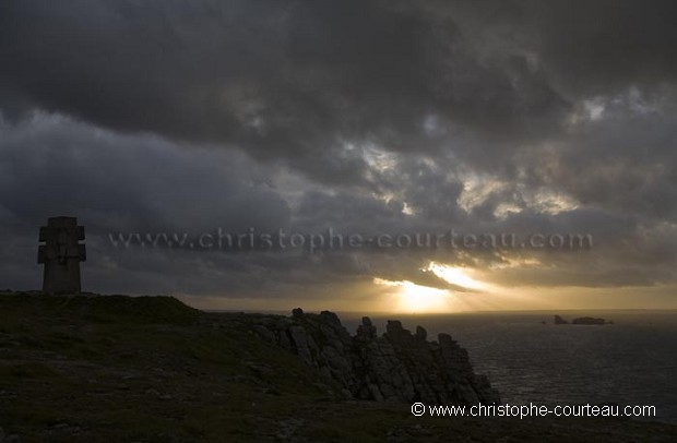 Pen-Hir Point at Sunset on the Crozon Peninsula. Brittany