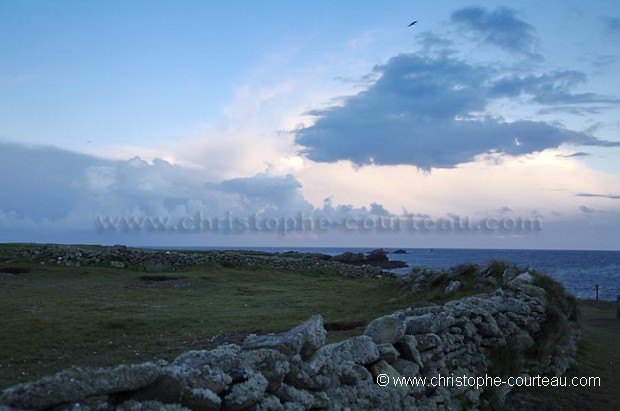 Iroise Sea. Sunrise on Beniguet Island. Brittany.