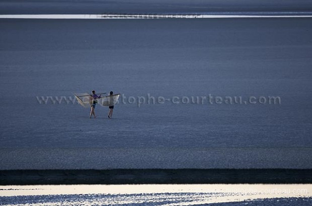 Fishermen in the Bay of the Mont Saint Michel