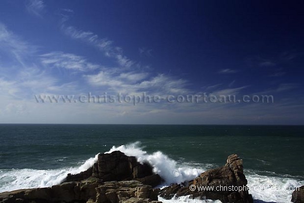 Coup de vent sur la côte sauvage de la presqu'île de Quiberon.