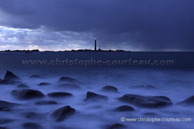 Nocturnal Seascape : The Lighthouse of the Virgin Island (Ile Vierge)