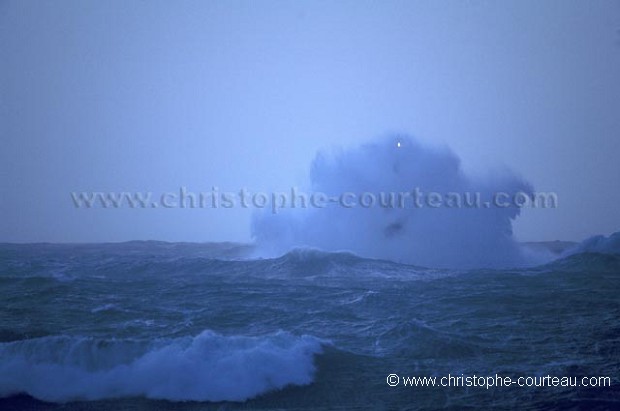 The Four Lighthouse in the Storm at night