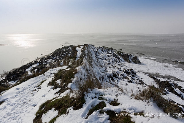 Baie du Mont Saint Michel sous la neige