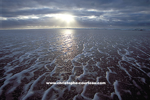 Low Tide on the Beach of the Audierne's Bay with a strong Wind