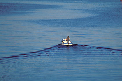 Departure for fishing, early in the morning