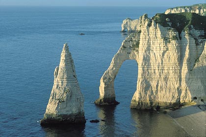 Etretat's cliffs. The Arch & the Peak