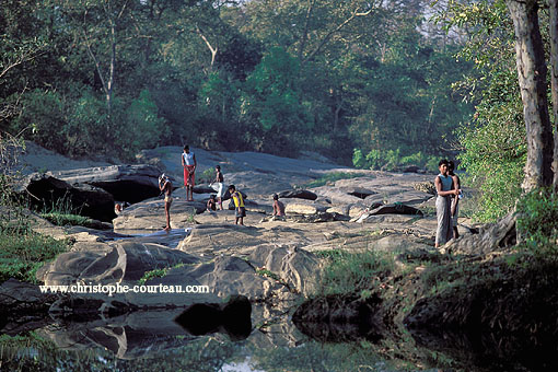 Daily Life scenery in a river bed